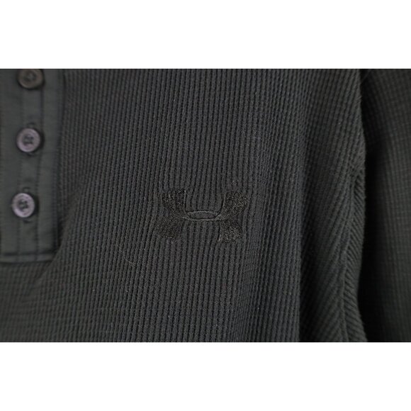 Under Armour Mens Medium Faded Thermal Waffle Knit Long Sleeve Henley T-Shirt - Picture 4 of 12